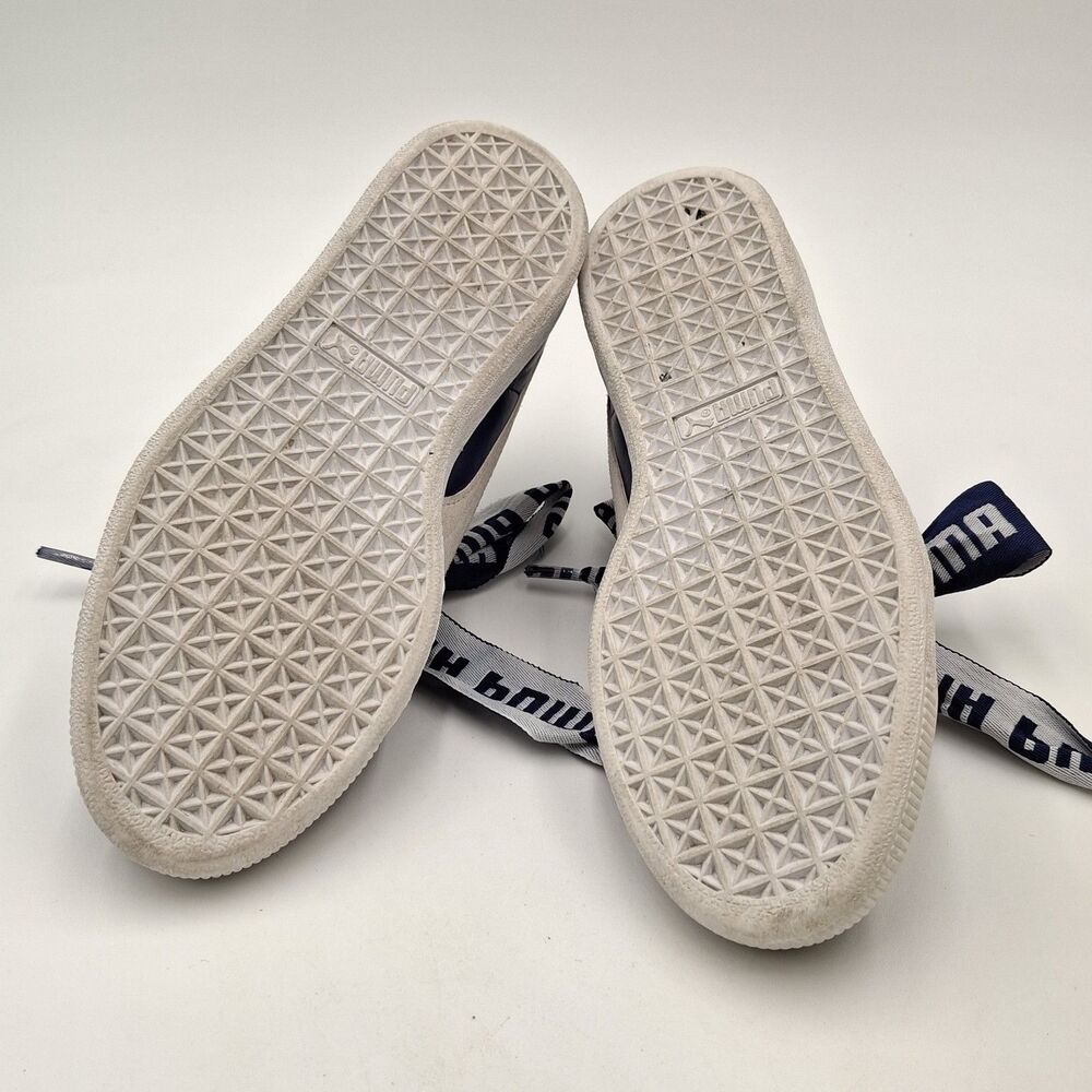 Puma Shoes Women's 7.5 US Basket Heart De Blue/White Leather Sneakers 364082 02 - Picture 13 of 16